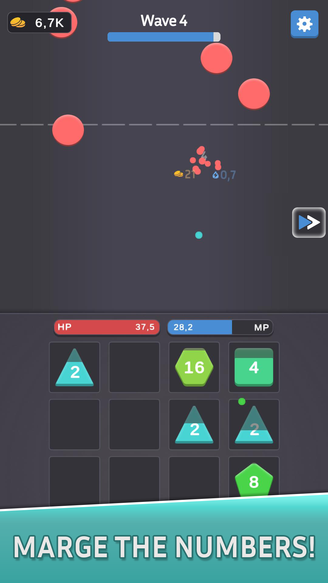 2048 Geo Clash birleştirme mekaniği