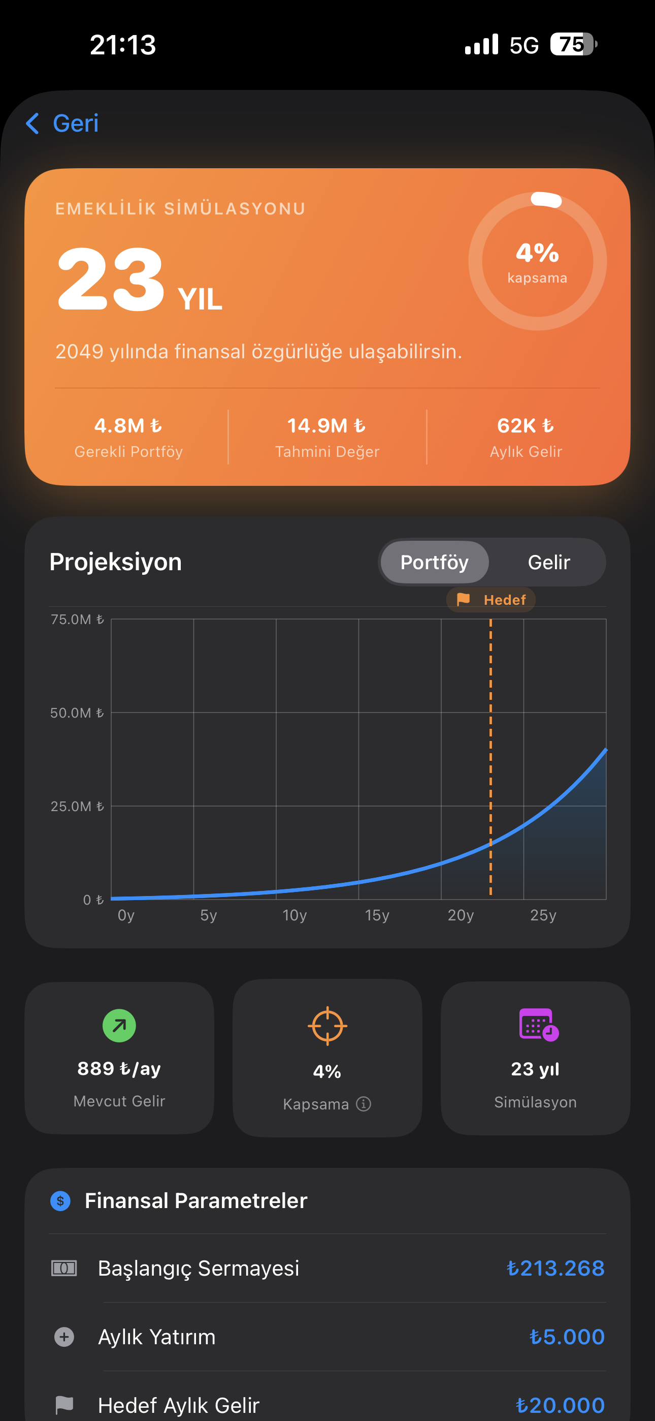 Kronos emeklilik simülasyonu